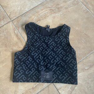 SWEATY BETTY Halle Berry X Jinx Power Workout  Bra Tank  Black Geo Print Sz M